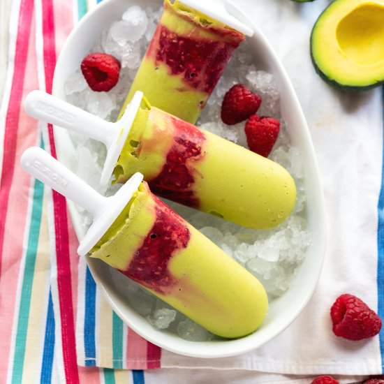 Avocado Raspberry Pops