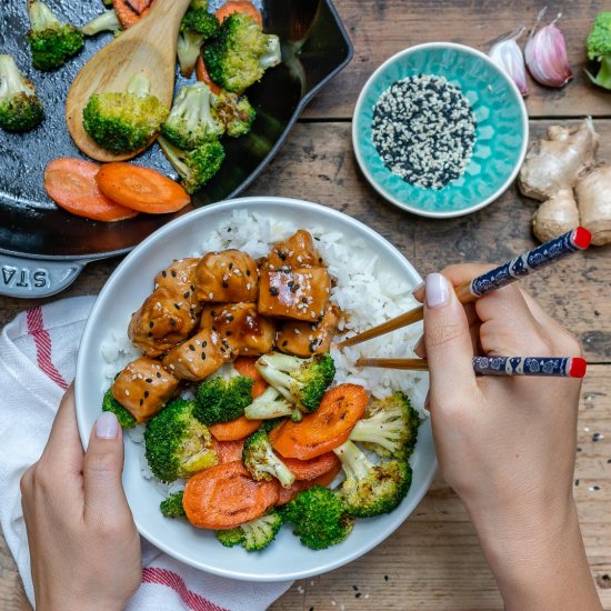 Teriyaki Chicken With Rice & Veggie