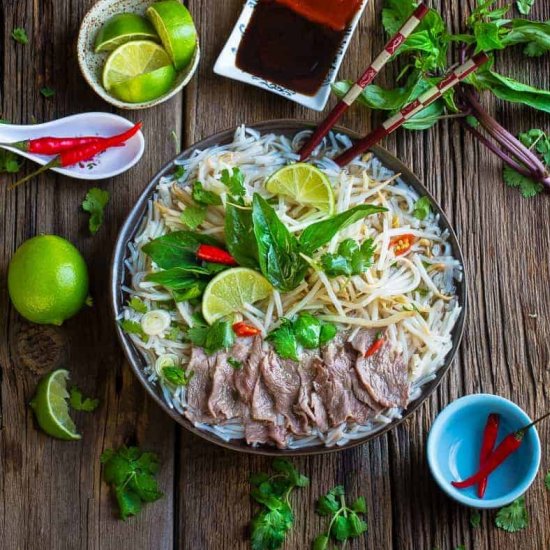 Vietnamese Pho Beef Rice Noodle soup