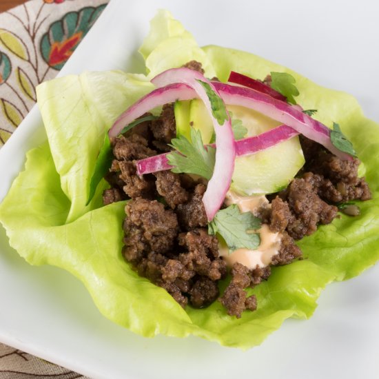 Korean Ground Beef Lettuce Wraps