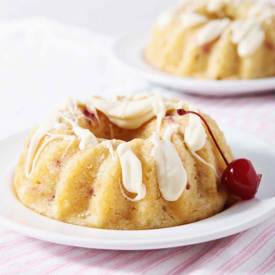 White Chocolate-Cherry Bundt Cakes