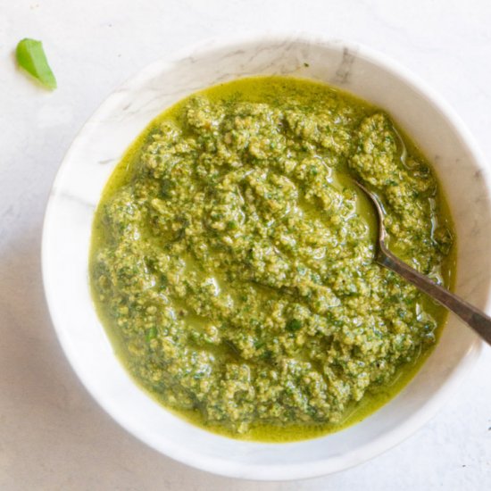 Homemade Basil Walnut Pesto