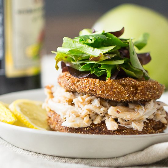 Fried Green Tomatoes with Crab