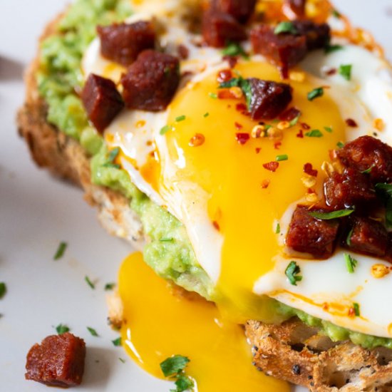 Chorizo, Avocado & Egg Toast