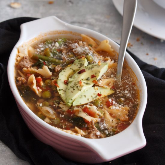 Beef N Veggie Noodle Soup