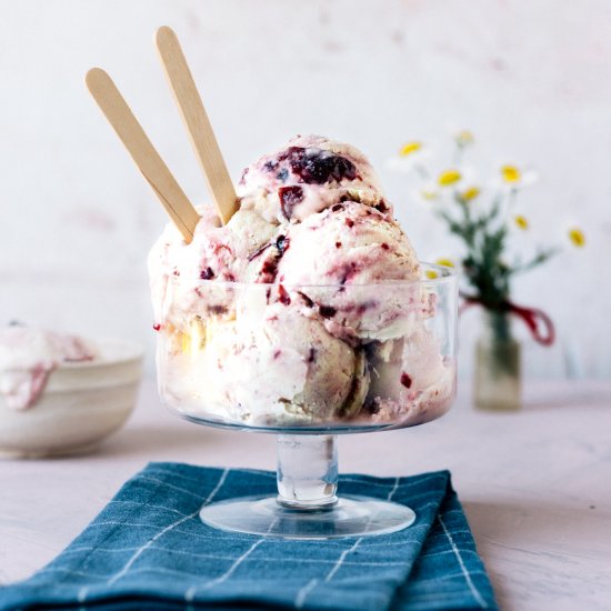 Vegan Cherry Cheesecake Ice Cream