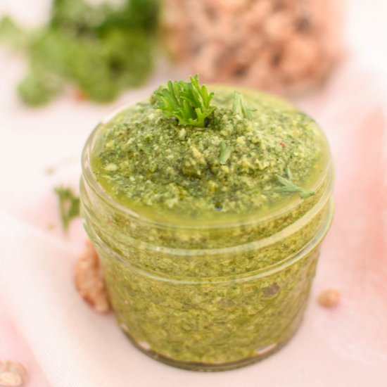 Homemade Basil Walnut Pesto