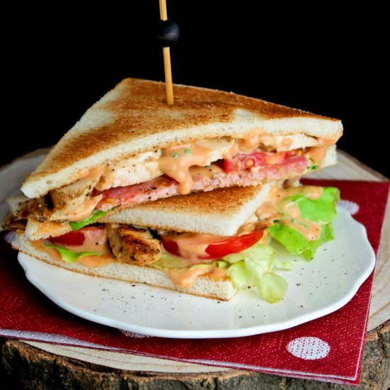 Grilled chicken club sandwich