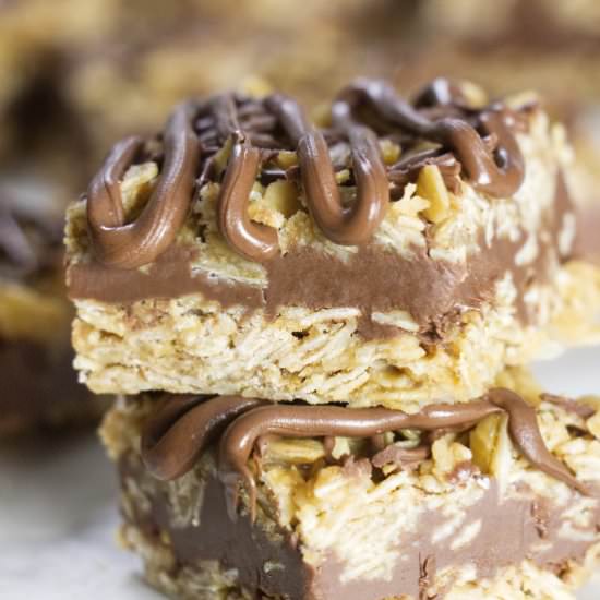 no bake chocolate nutella bars