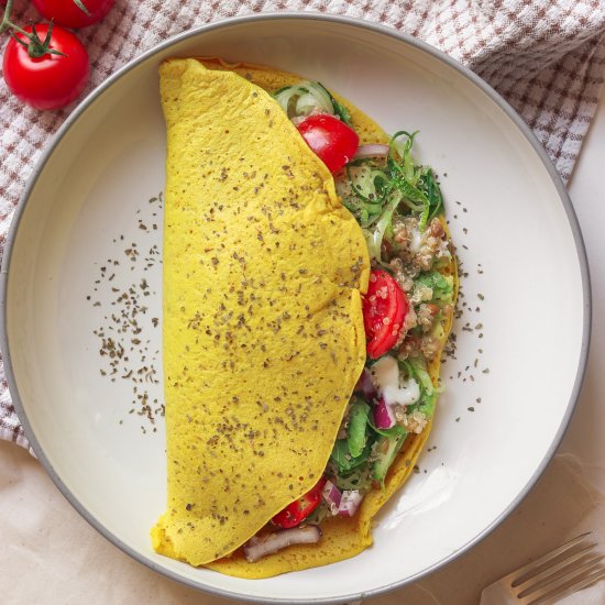 Three Vegan Chickpea Omelettes