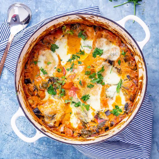 Easy One Pot Vegetarian Lasagne