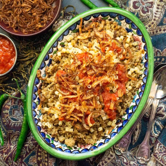 Kushary – Egyptian Rice and Lentils