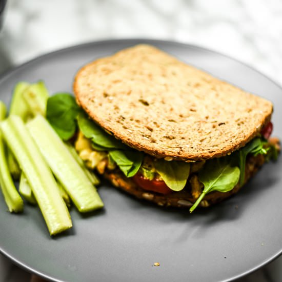 Crunchy Pinto Bean Salad Sandwich