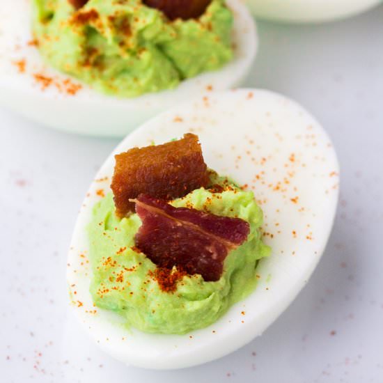 Bacon Avocado Deviled Eggs