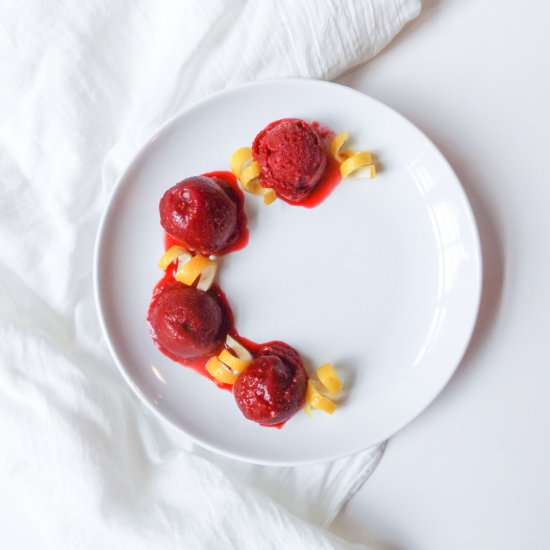 Raspberry Elderflower Sorbet