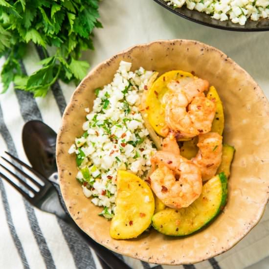 Easy Shrimp Zucchini Skillet