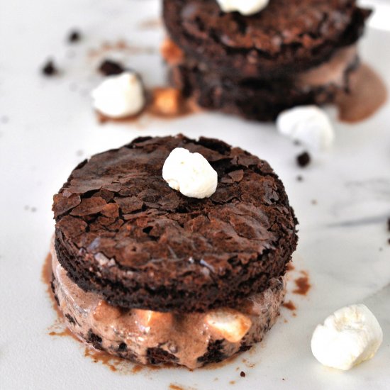 Homemade Brownie Ice Cream Sandwich