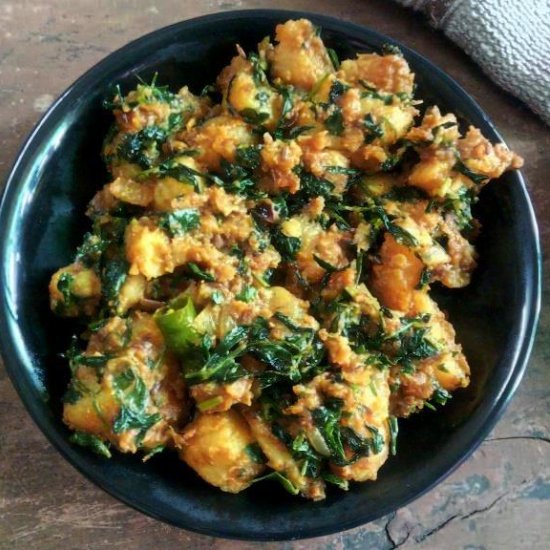 Sauteed Potato & Fenugreek Leaves