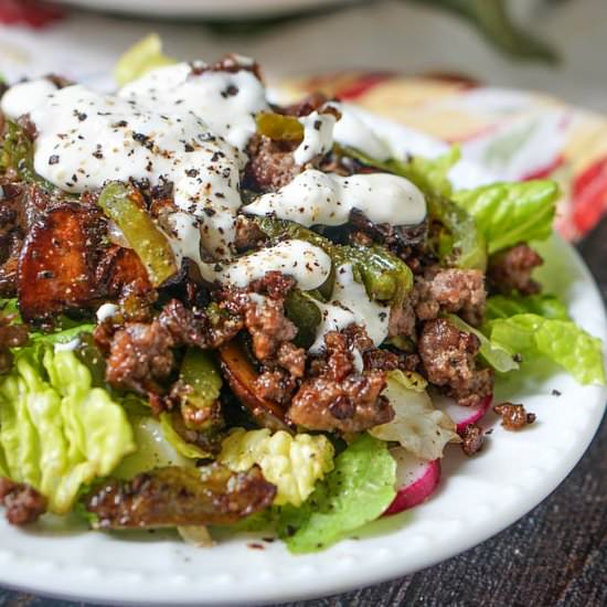 Cheesesteak Salad with Parmesan