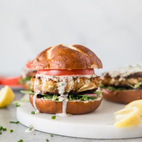 Maryland Style Crab Cake Sandwiches