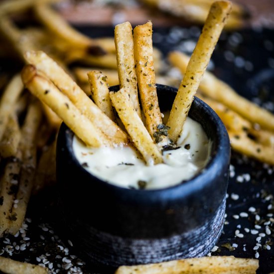 Seaweed Fries with Wasabi Mayo