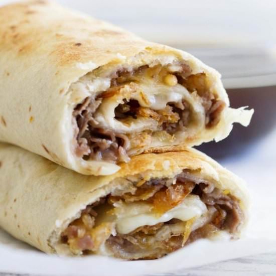 French Dip Tortilla Roll Ups