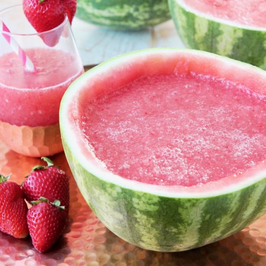 Strawberry Watermelon Wine Slushies