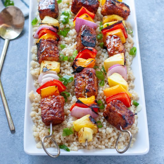 Hawaiian BBQ Tempeh Kabobs