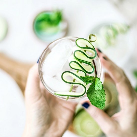 Cooling Cucumber Mint Gin Fizz