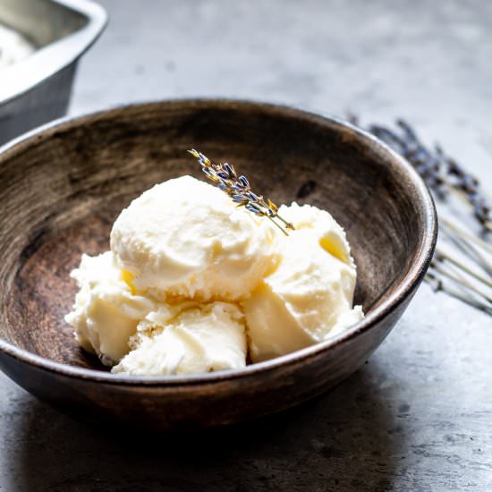 Homemade Lavender Ice Cream