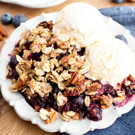 Vegan Gluten Free Blueberry Crisp