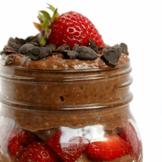 Chocolate Strawberry Chia Pudding