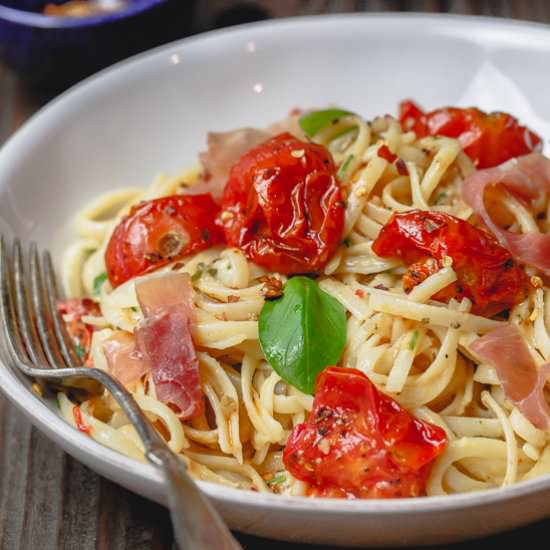 Carbonara with Roasted Tomatoes