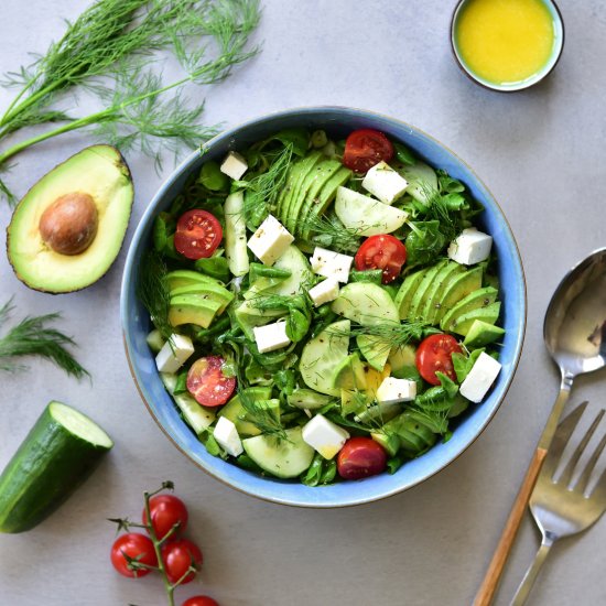 Cucumber, avocado and dill salad