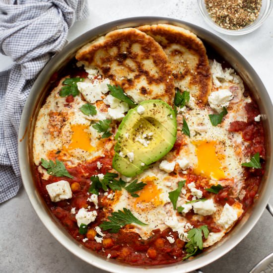 Shakshuka with 3-Ingredient Naan