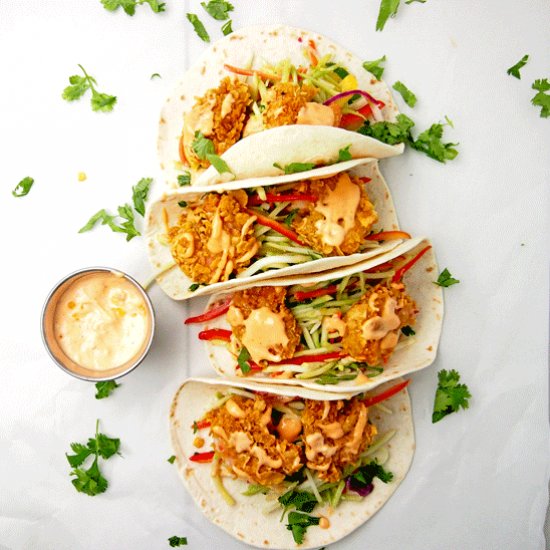 Healthier Bang Bang Shrimp Tacos