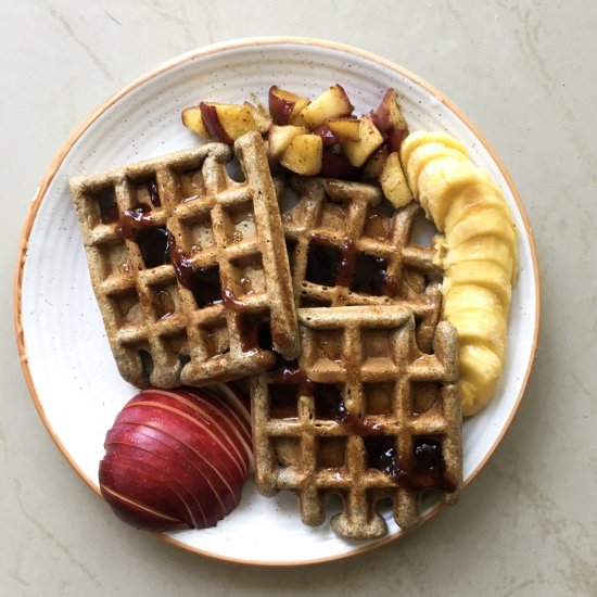 Ragi and Whole Wheat Waffles