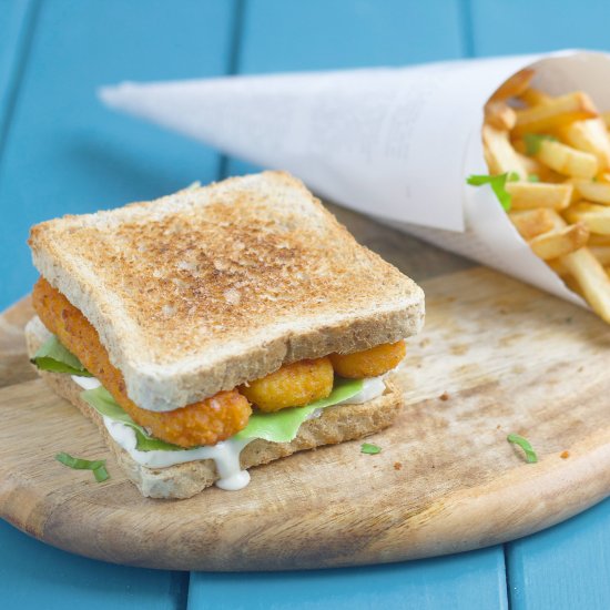 Fish fingers sandwich