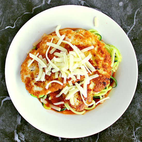 Low Carb Chicken Parmesan & Zoodles