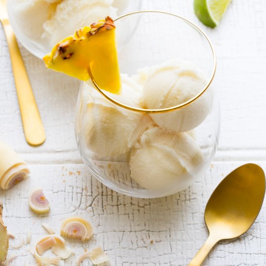 pineapple coconut sorbet