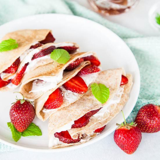 Whole Wheat Crepes with Berries