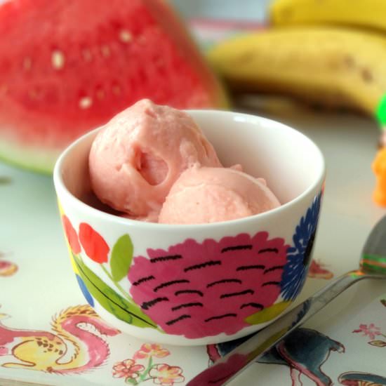 Vegan Banana Watermelon Ice Cream