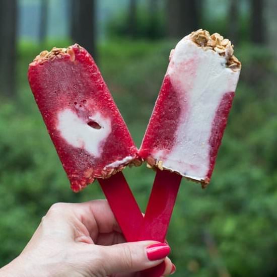 Lactose Free Strawberry Granola Pop