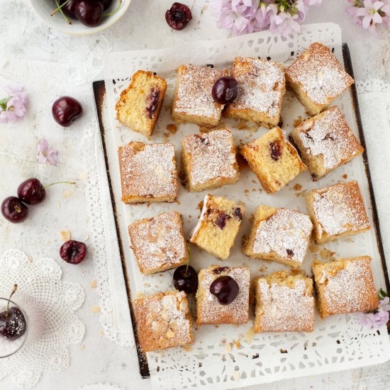 Gluten Free Cherry Almond Traybake