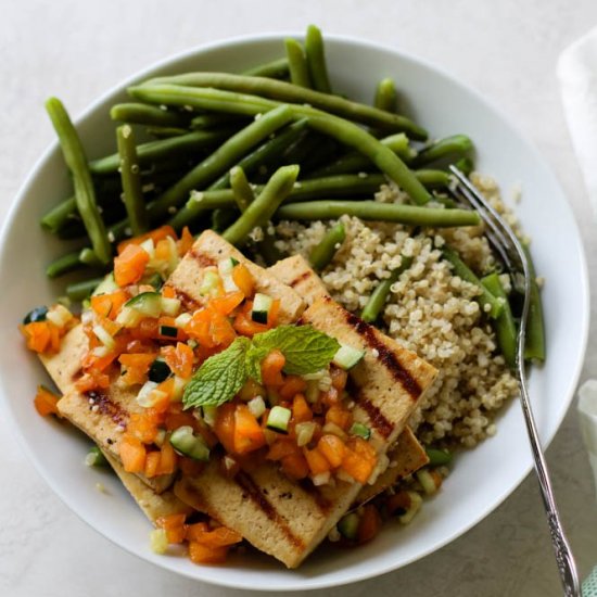 Apricot Cucumber Tofu Steak