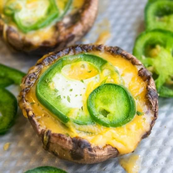 Jalapeno Popper Stuffed Mushrooms