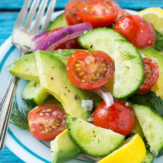 Avocado Cucumber Tomato Salad