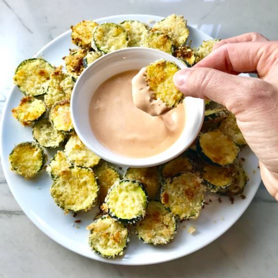 Parmesan Zucchini Chips with Aioli