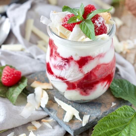 Raspberry Coconut Tiramisu