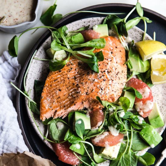 Baked Salmon with Grapefruit Salad